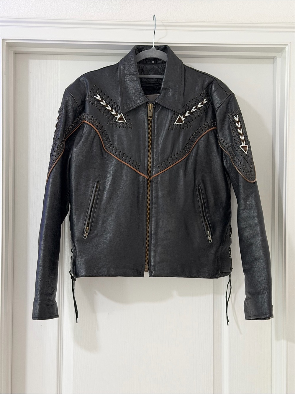 Vintage UNIK genuine leather riding jacket